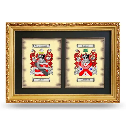 Double Coat of Arms Framed - Gold