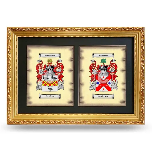 Double Coat of Arms Framed - Gold