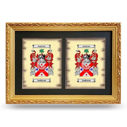 Double Coat of Arms Framed - Gold