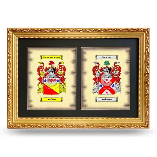 Double Coat of Arms Framed - Gold