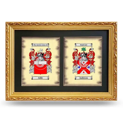 Double Coat of Arms Framed - Gold