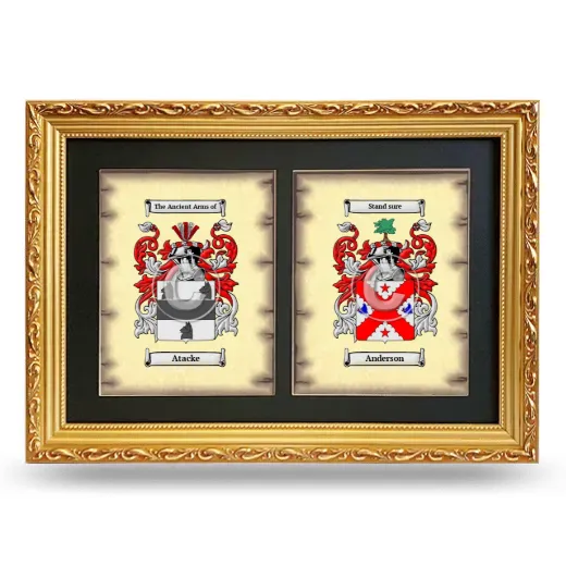 Double Coat of Arms Framed - Gold