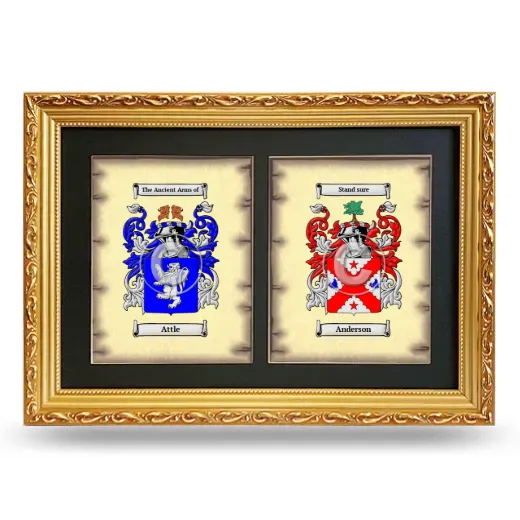 Double Coat of Arms Framed - Gold