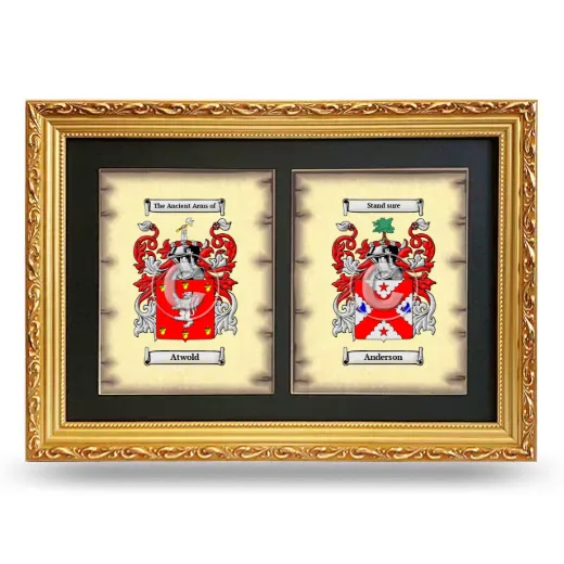 Double Coat of Arms Framed - Gold