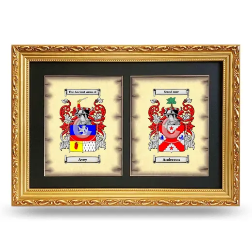 Double Coat of Arms Framed - Gold