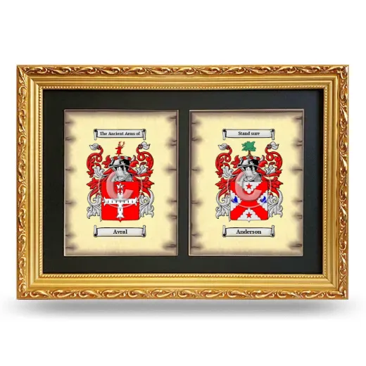 Double Coat of Arms Framed - Gold