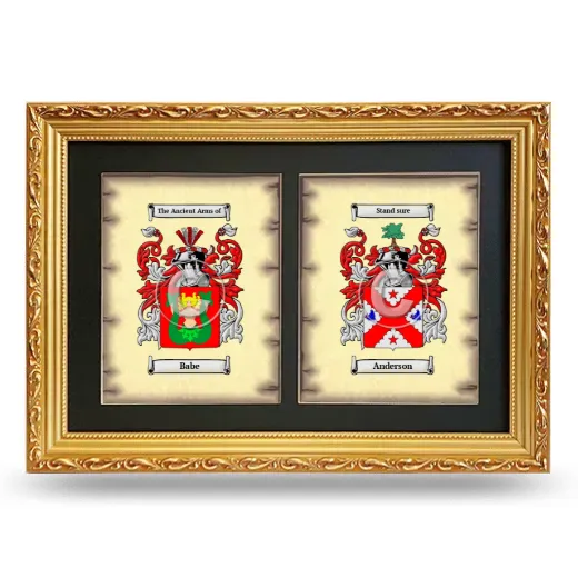 Double Coat of Arms Framed - Gold