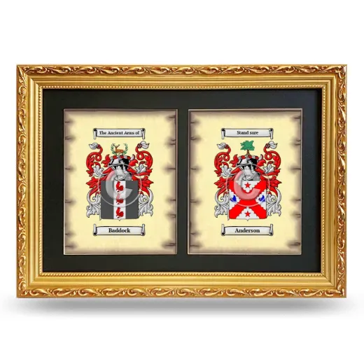 Double Coat of Arms Framed - Gold