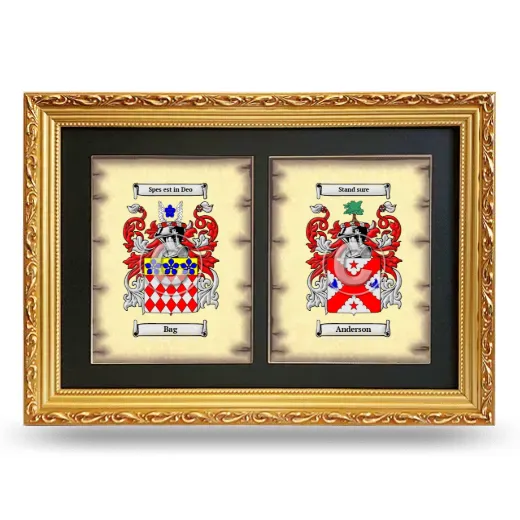 Double Coat of Arms Framed - Gold