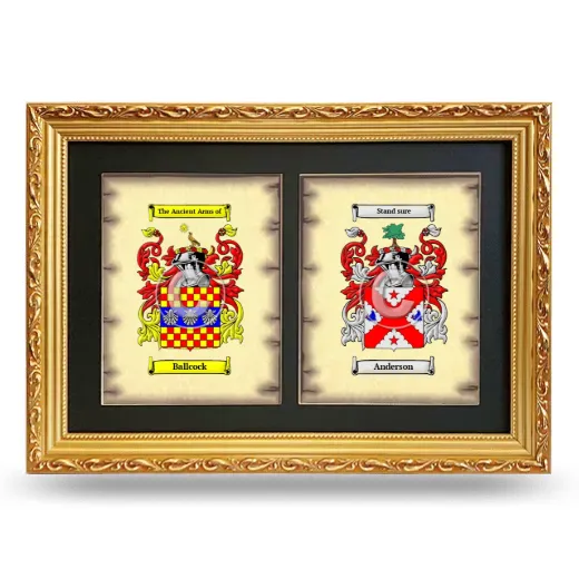 Double Coat of Arms Framed - Gold