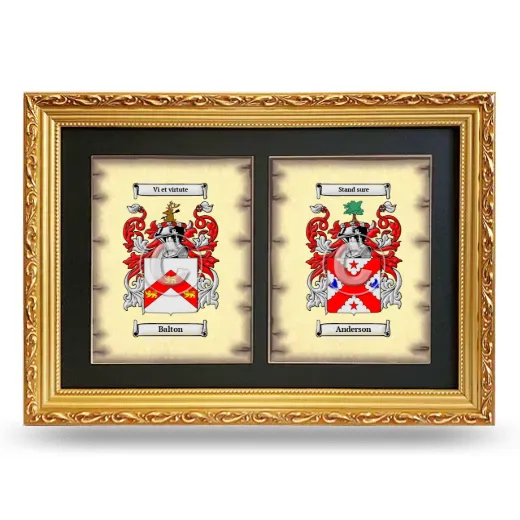 Double Coat of Arms Framed - Gold