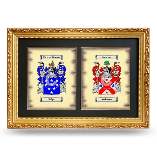 Double Coat of Arms Framed - Gold