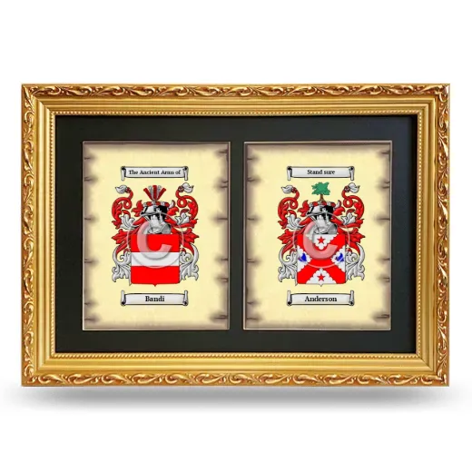 Double Coat of Arms Framed - Gold