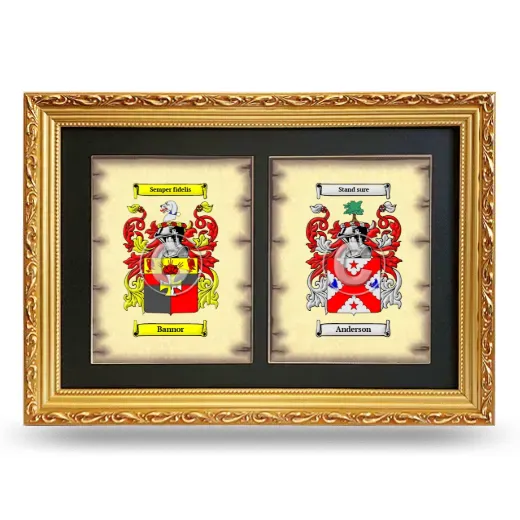 Double Coat of Arms Framed - Gold