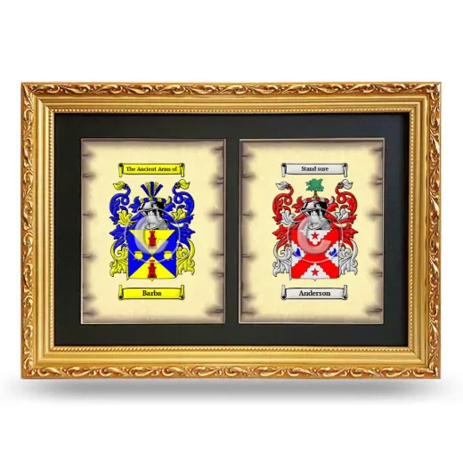 Double Coat of Arms Framed - Gold