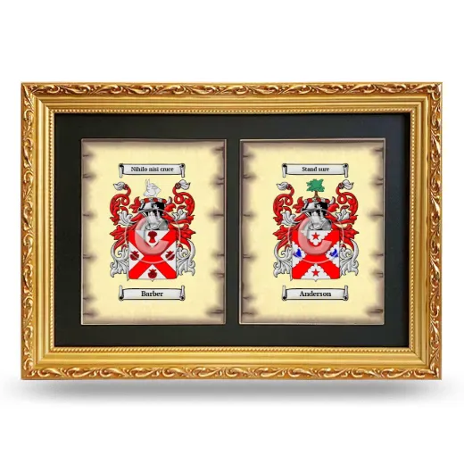 Double Coat of Arms Framed - Gold