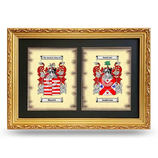 Double Coat of Arms Framed - Gold