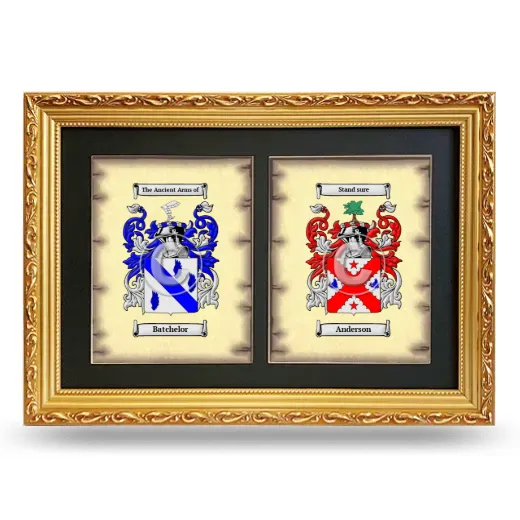 Double Coat of Arms Framed - Gold