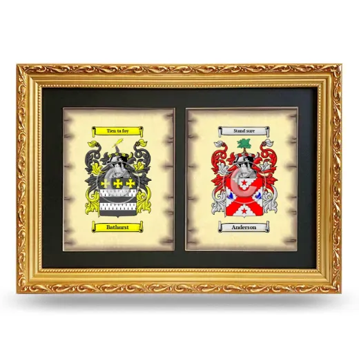 Double Coat of Arms Framed - Gold