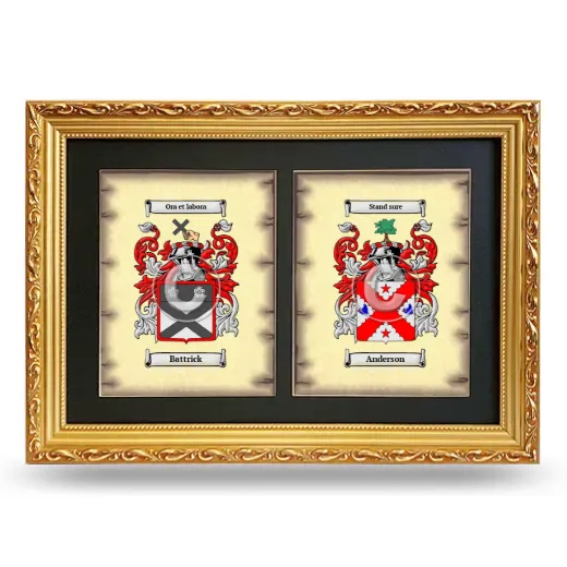 Double Coat of Arms Framed - Gold