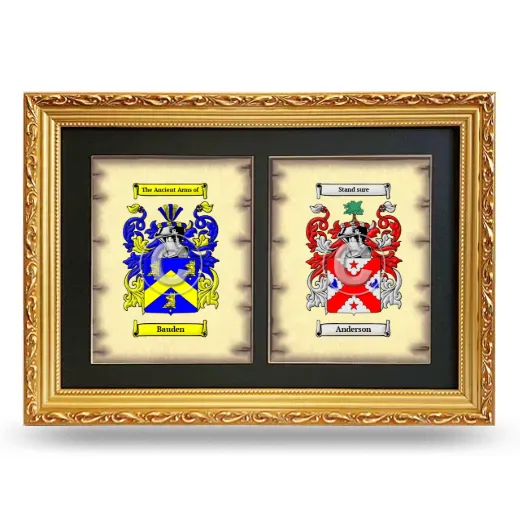 Double Coat of Arms Framed - Gold