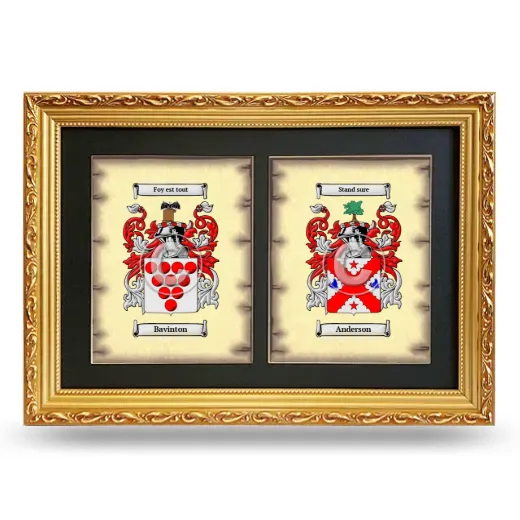 Double Coat of Arms Framed - Gold