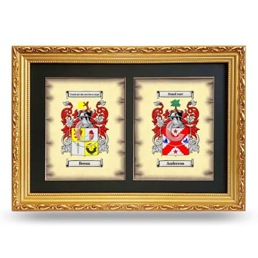 Double Coat of Arms Framed - Gold