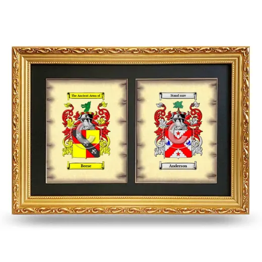 Double Coat of Arms Framed - Gold