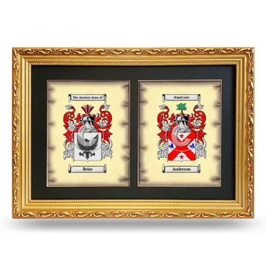 Double Coat of Arms Framed - Gold