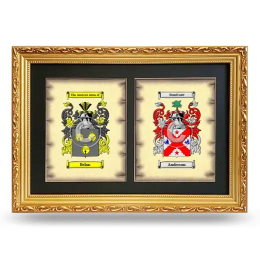 Double Coat of Arms Framed - Gold