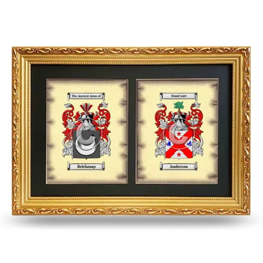 Double Coat of Arms Framed - Gold