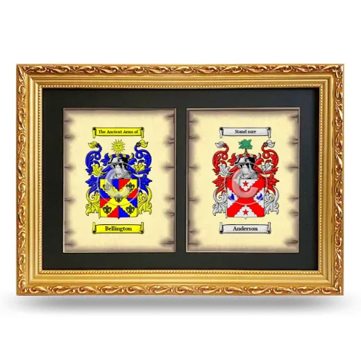 Double Coat of Arms Framed - Gold