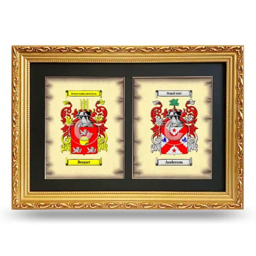 Double Coat of Arms Framed - Gold