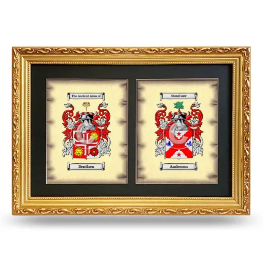 Double Coat of Arms Framed - Gold