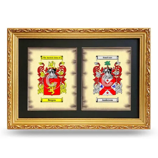 Double Coat of Arms Framed - Gold
