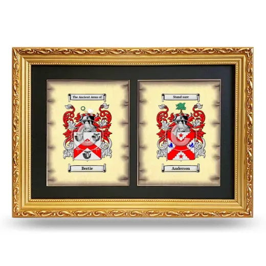 Double Coat of Arms Framed - Gold