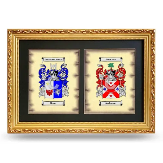 Double Coat of Arms Framed - Gold