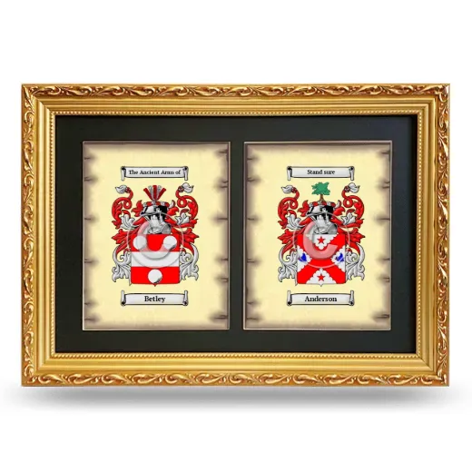 Double Coat of Arms Framed - Gold