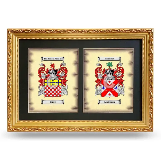 Double Coat of Arms Framed - Gold
