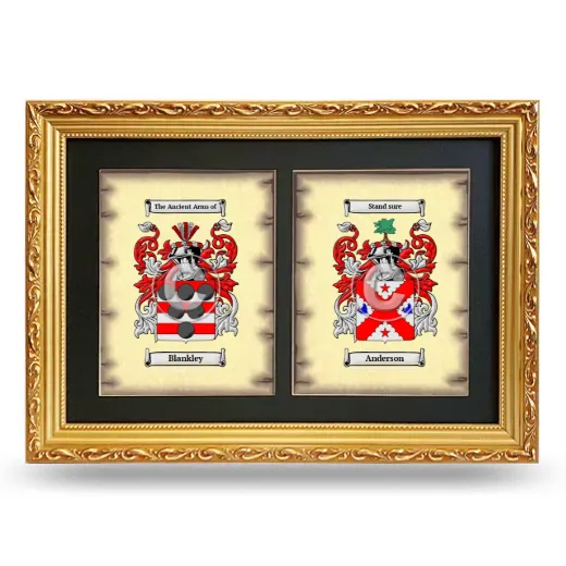 Double Coat of Arms Framed - Gold