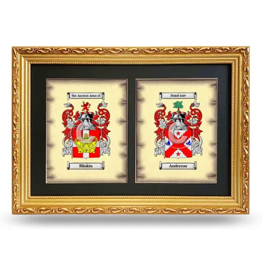 Double Coat of Arms Framed - Gold