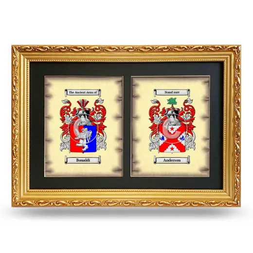 Double Coat of Arms Framed - Gold