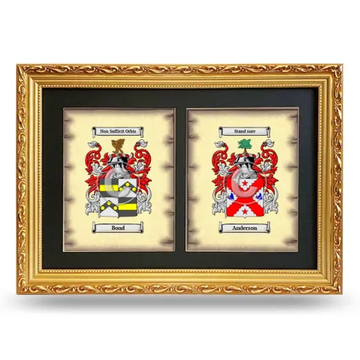Double Coat of Arms Framed - Gold