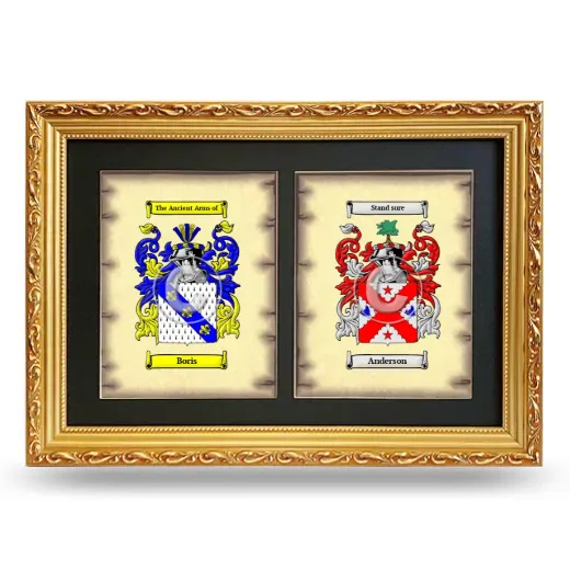 Double Coat of Arms Framed - Gold