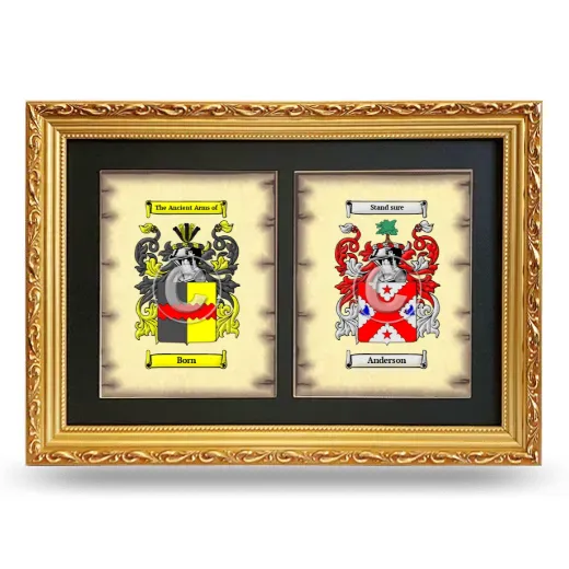Double Coat of Arms Framed - Gold