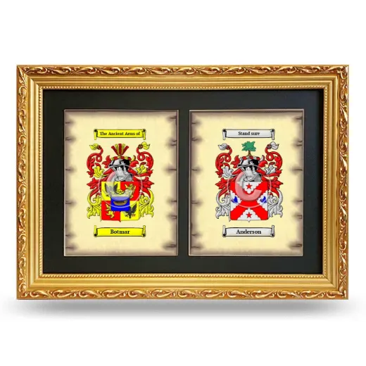 Double Coat of Arms Framed - Gold