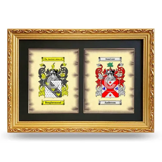 Double Coat of Arms Framed - Gold
