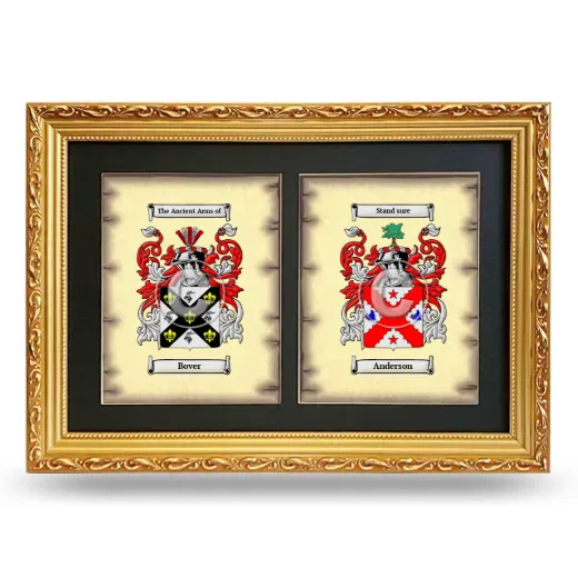 Double Coat of Arms Framed - Gold