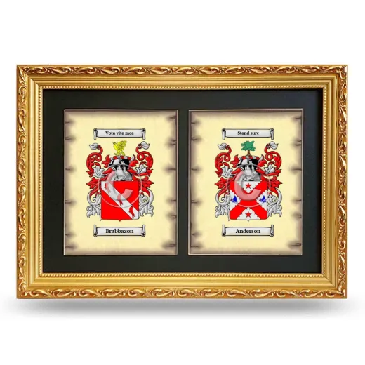 Double Coat of Arms Framed - Gold