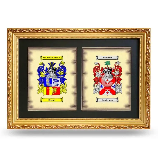 Double Coat of Arms Framed - Gold